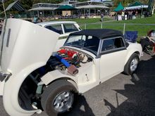 Austin Healy Sprite with a Ford Zetec Engine /box transplant. Very well engineered.