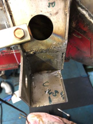 I have cut off the rear section and welded a captive nut on to the plate I have cut out, now I can bolt through and work back to the true centre 4mm forward. Then I will tack that in place and cut off the front which needs to be 62mm in front of the rear plate. This then makes it bang on opposite the other side.

I was looking down at the gearbox tunnel wondering why the gear selector was so far off to the passenger side…4mm at the front equates to a massive deviation that far back.