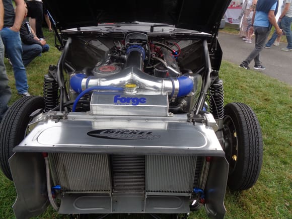 Monster twin turbo V8 lump. It must be very rapid up the strip!!