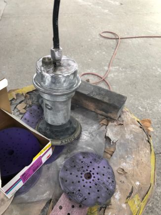 Grinding all the paint and corrosion away