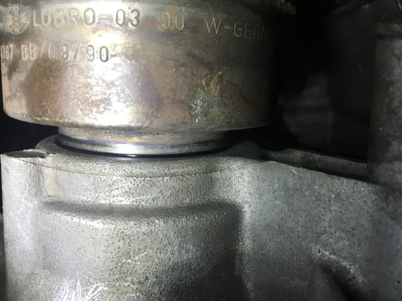 U can see the shiny part on drive shaft where it went in more before with old seal present
