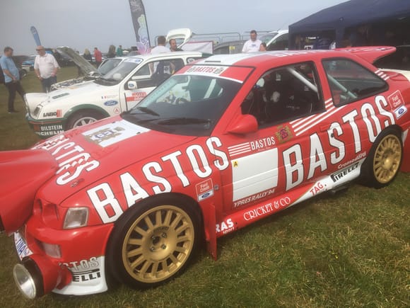 Full-on Escos rally car at the Isle of Wight Ford takeover.