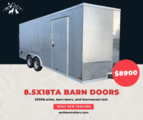 8.5x18TA Silver with Barn Doors