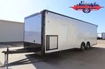 28' Silver Blackout Race Trailer @ Wacobill.com  for sale $27,995 