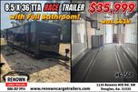 PRICE REDUCED! 8.5x36 Race Trailer - Full Bathroom -was $43k  for sale $35,999 
