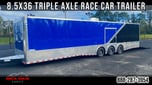 8.5X36 Triple Torsion Axle Race Car Trailer w/ Race Package for Sale $34,649
