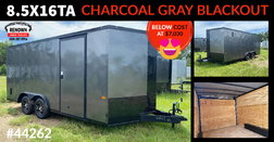 8.5X16TA Charcoal Gray Blackout Enclosed Trailer