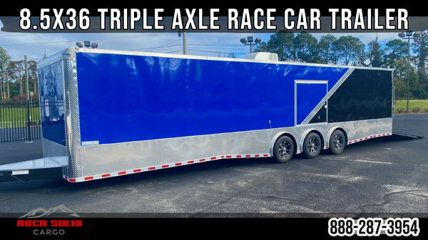 8.5X36 Triple Torsion Axle Race Car Trailer w/ Race Package