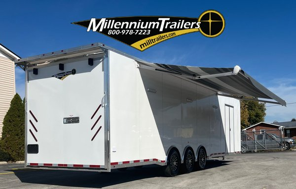 2026 34' LOADED Car Hauler w/Large Full Bathroom & Awning 