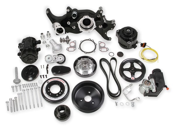 GM LS Mid Mount Complete Accessory Kit - Black, by HOLLEY, M