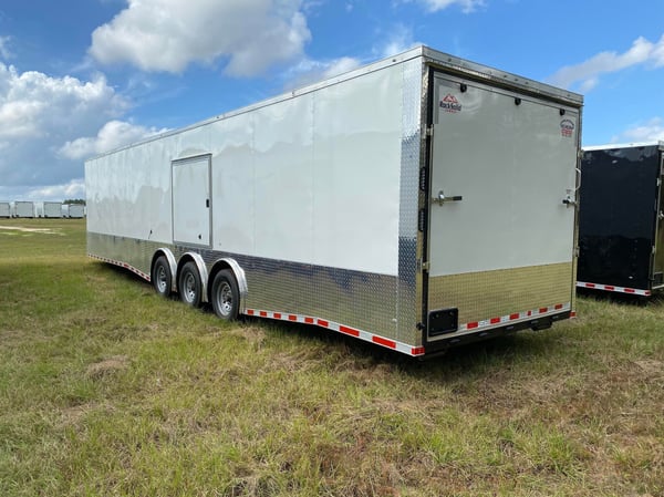 🤩 NEW 8.5 x 36 TA White Black Out Enclosed Cargo Trailer  for Sale $15,695 