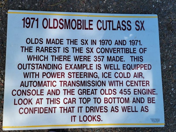 1971 Oldsmobile Cutlass Supreme SX  for Sale $49,900 