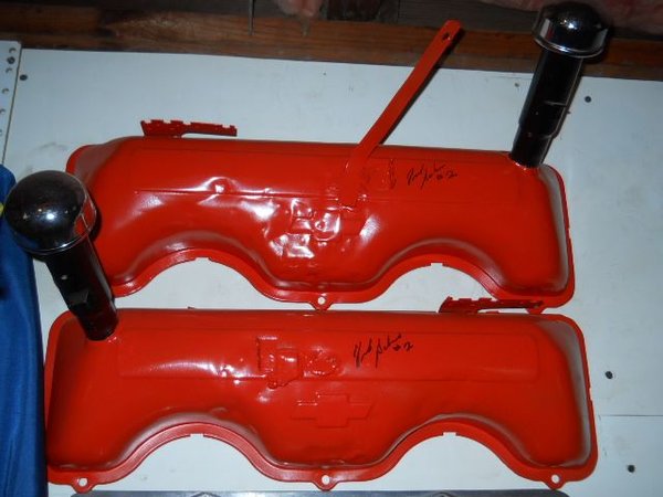 Frankie Schneider Chevy 348 409 Valve Covers Signed 1963 64   for Sale $250 