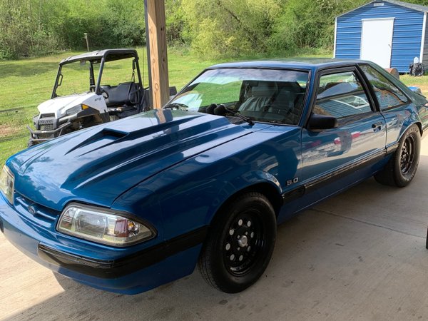 1989 Blue Ford Mustang LX Hatchback Rolling Chassis