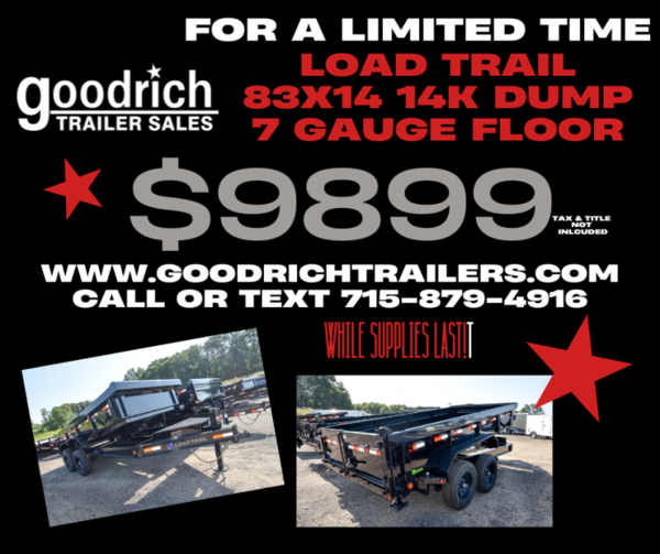 2024 Load Trail LIMITED TIME SALE 83X14 TA5 DUMP W/7 GAUGE F  for Sale $9,899 