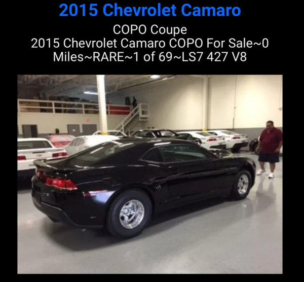 COPO Camaro 427  for Sale $99,999 