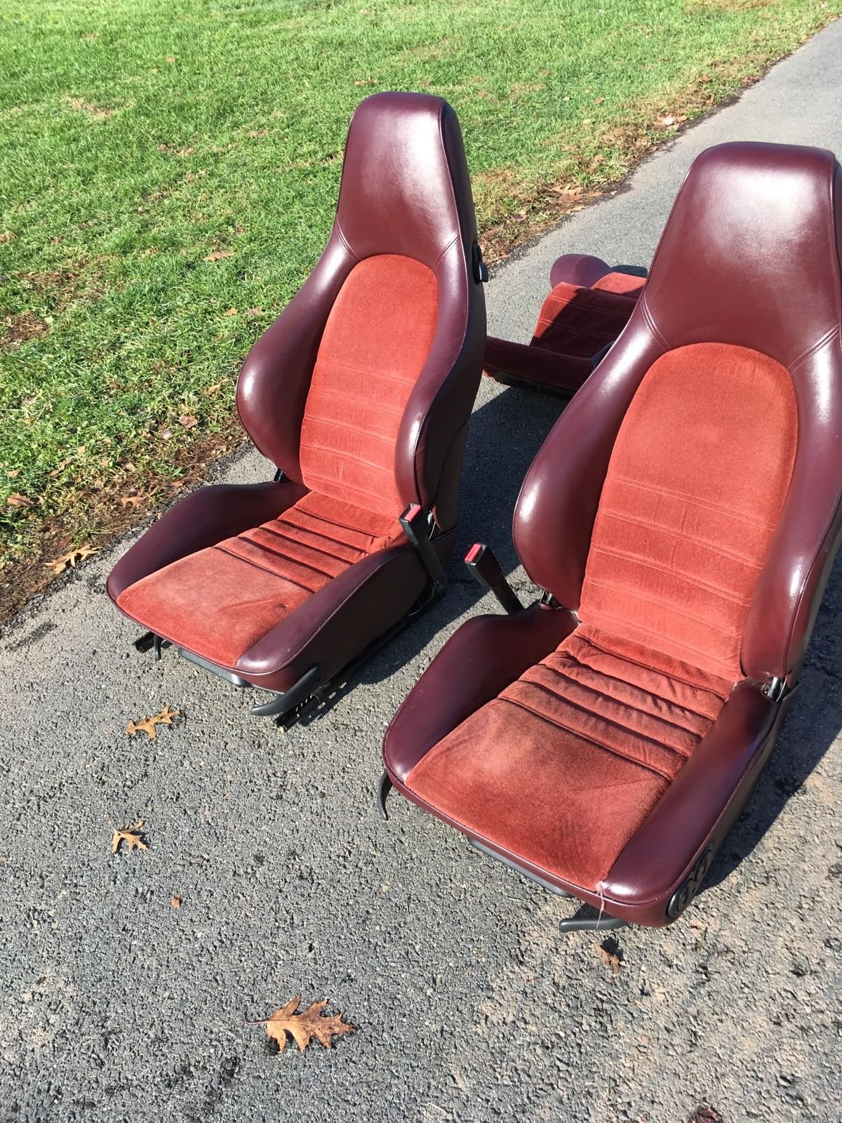 Interior/Upholstery - Porsche 944 factory burgandy sport seats option code 383/387 incl matching rear seat - Used - 1981 to 1988 Porsche 911 - 1983 to 1991 Porsche 944 - Medford, NJ 08055, United States