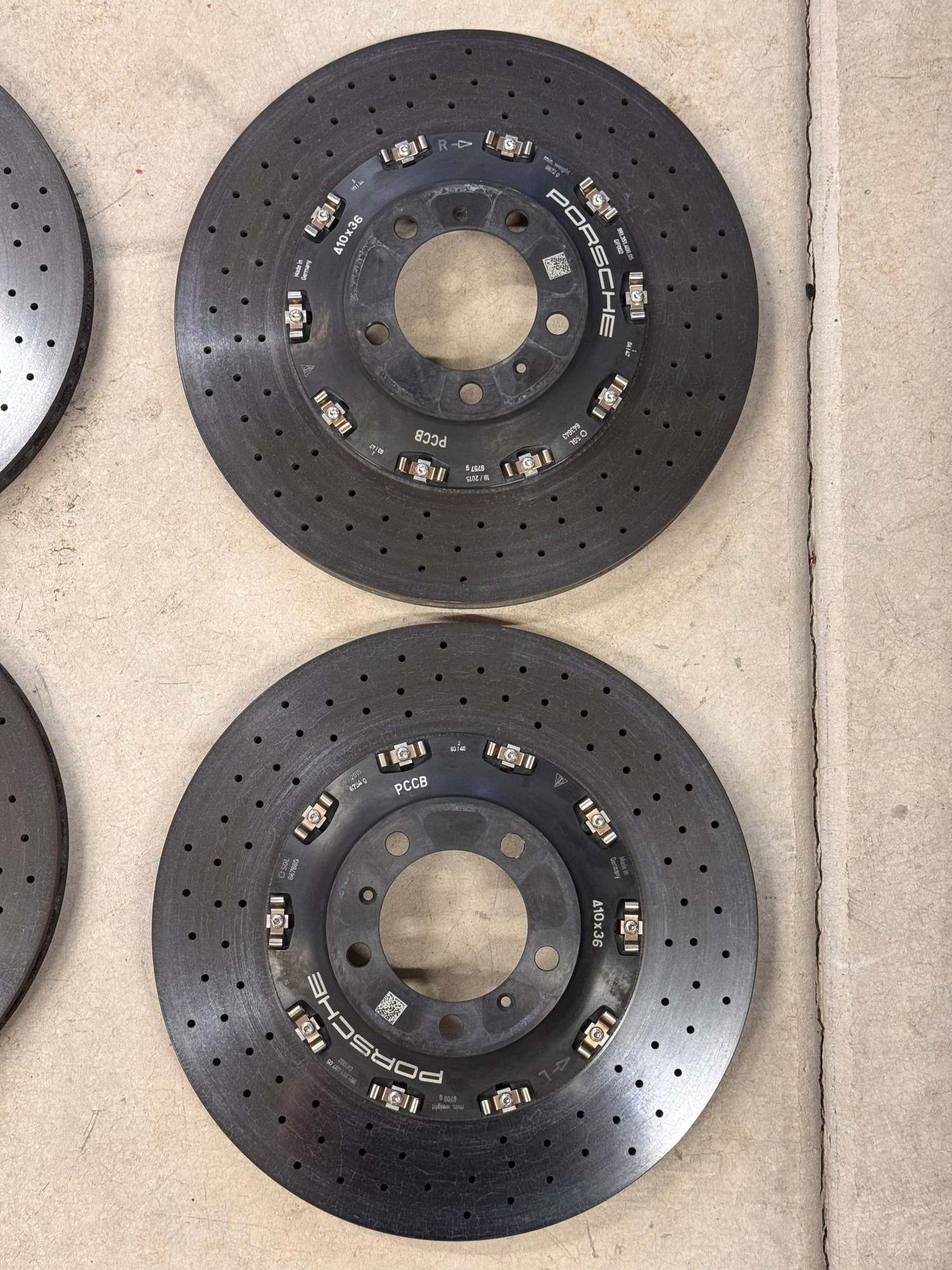 Brakes - OEM Porsche PCCB Rotor Set 410x36 & 390x32 (Used) GT4 Turbo - Used - 0  All Models - Portland, OR 97224, United States