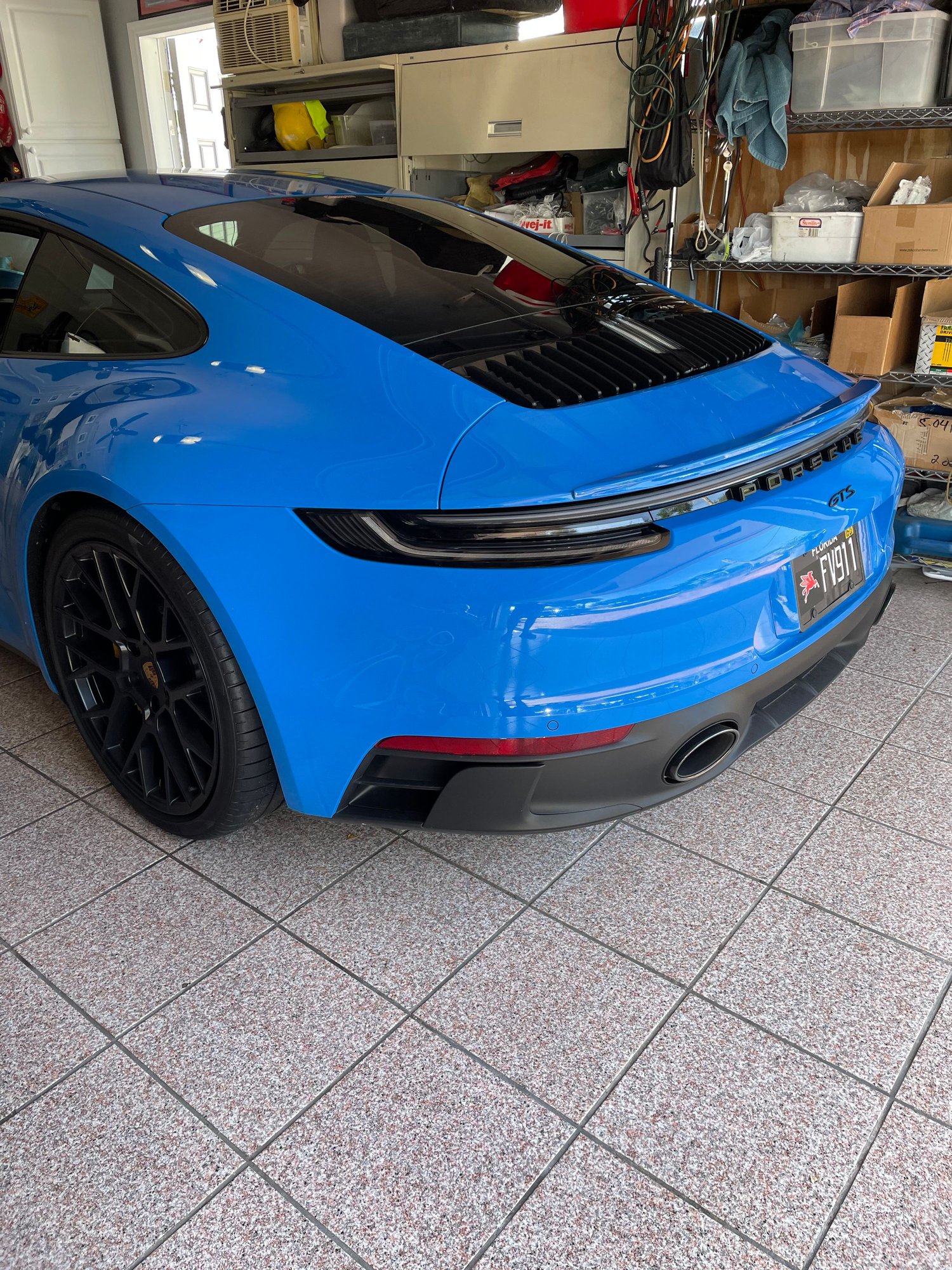 Accessories - 992 REAR SPOILER CARBON FIBRE PAINTED SHARK BLUE - Used - 2020 to 2023 Porsche 911 - Fort Lauderdale, FL 33308, United States