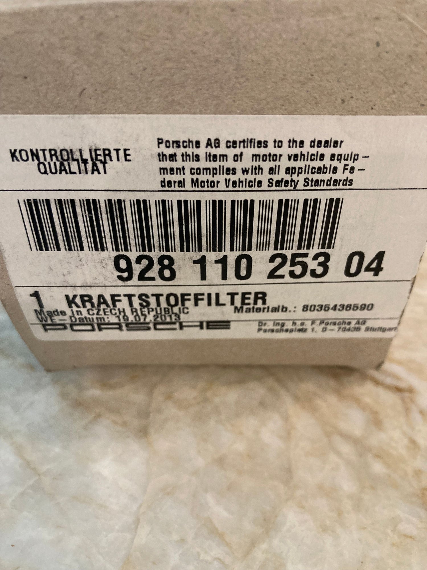 Engine - Intake/Fuel - Porsche 964, Porsche 993 OEM Factory Fuel filter, new in box - New - All Years  All Models - Santa Rosa Beach, FL 32459, United States