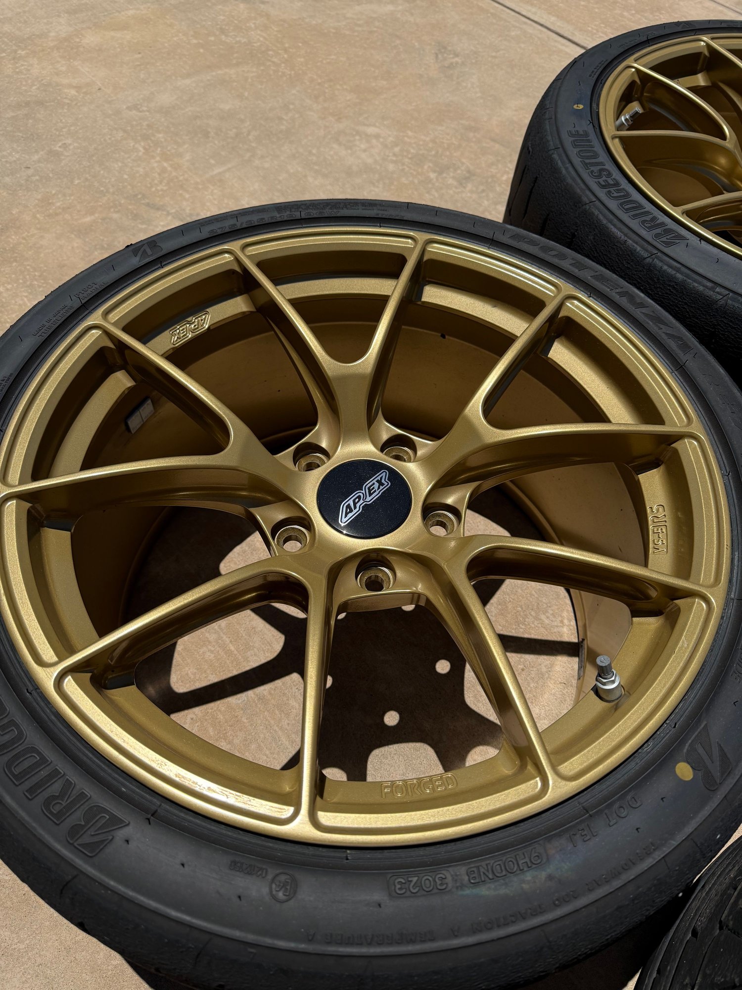 Wheels and Tires/Axles - 19” Apex VS-5RS 5-lug - 718 fitment (including GT4/Spyder) - Bridgestone RE-71RS - Used - All Years  All Models - San Francisco, CA 94111, United States