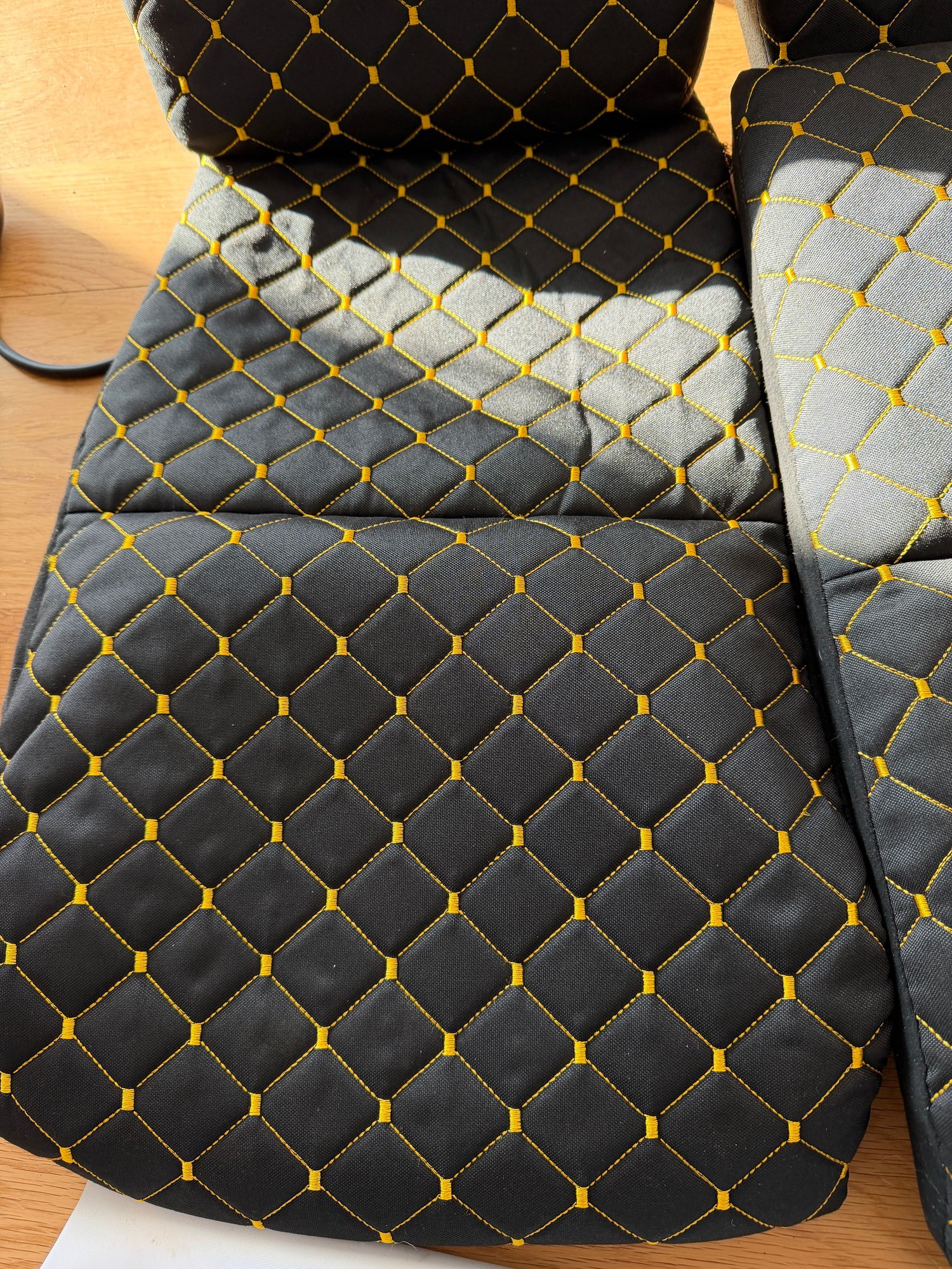 Accessories - Porsche P1 Design Inserts - 992 GT3, GT3RS,Turbo - Diamond Stitch Black /Yellow - Used - 2022 to 2026 Porsche GT3 - Hampton, NH 03842, United States