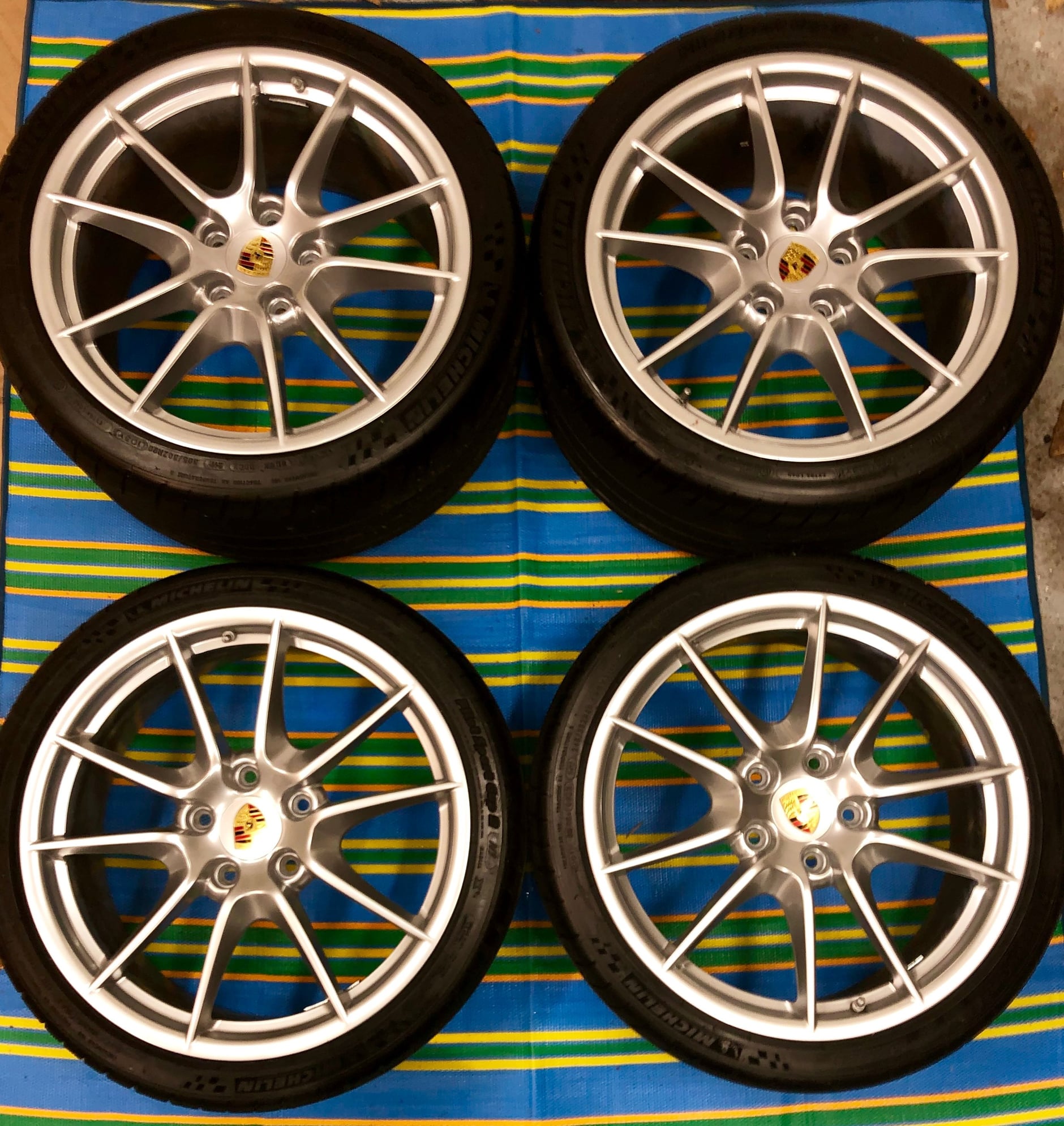 Wheels and Tires/Axles - OEM Carrera S Wheel Tire Set 20" Narrow Body 991 Michelin Pilot Sport Cup 2 like new - Used - 2012 to 2019 Porsche 911 - Weston, MA 02493, United States