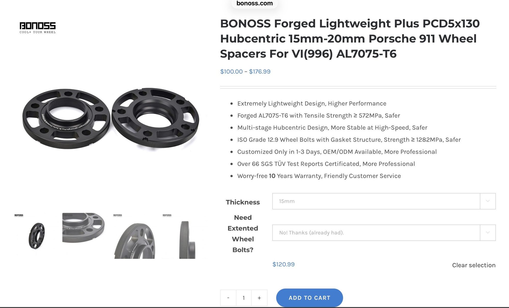 Wheels and Tires/Axles - BONOSS Forged PCD5x130 Hubcentric 15mm 911 Wheel Spacers For VI(996)... - Used - 0  All Models - Syracuse, NY 13211, United States