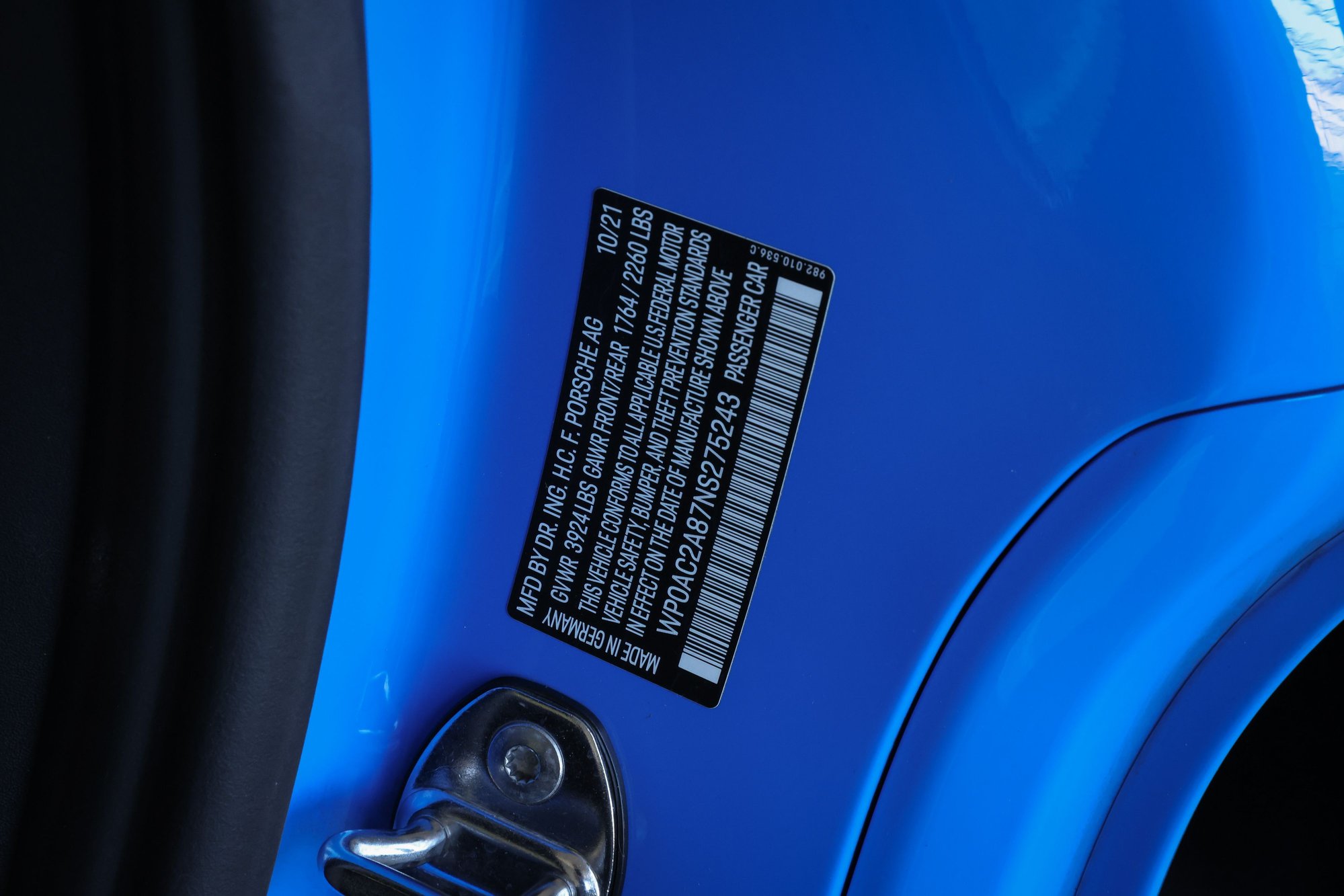 2022 Porsche 718 - 2022 Porsche 718 Cayman GT4 - Used - VIN WP0AC2A87NS275243 - 13,050 Miles - 6 cyl - 2WD - Automatic - Coupe - Blue - Ventura, CA 93003, United States