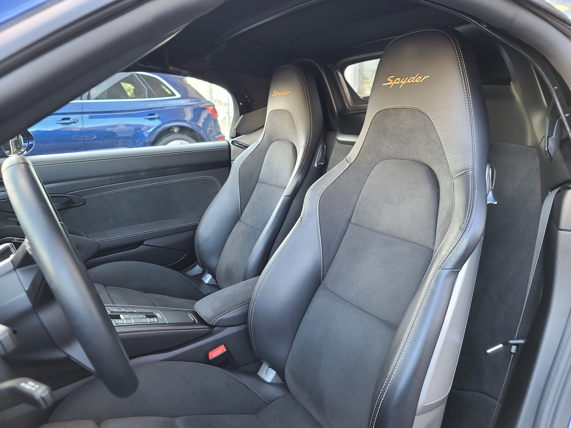 2021 Porsche 718 Spyder - Gentian Blue 982 Spyder with Cognac stitching - Used - VIN WP0CC2A86MS240846 - 1,856 Miles - 6 cyl - 2WD - Manual - Convertible - Blue - Fresno, CA 93650, United States