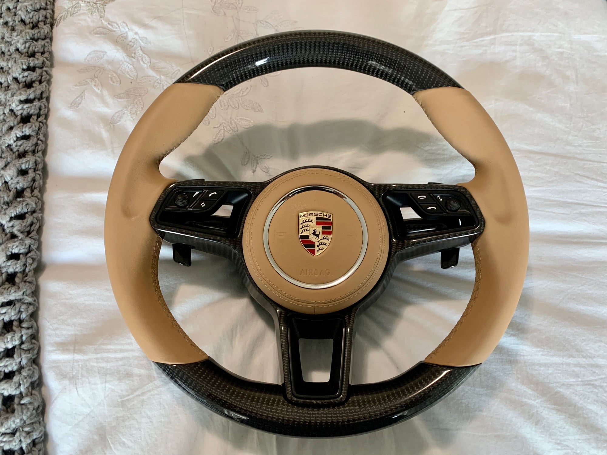 Steering/Suspension - Custom 991.2 Carbon Steering w Airbag (Sand beige) - New - 0  All Models - Brampton, ON L6Y6C5, Canada