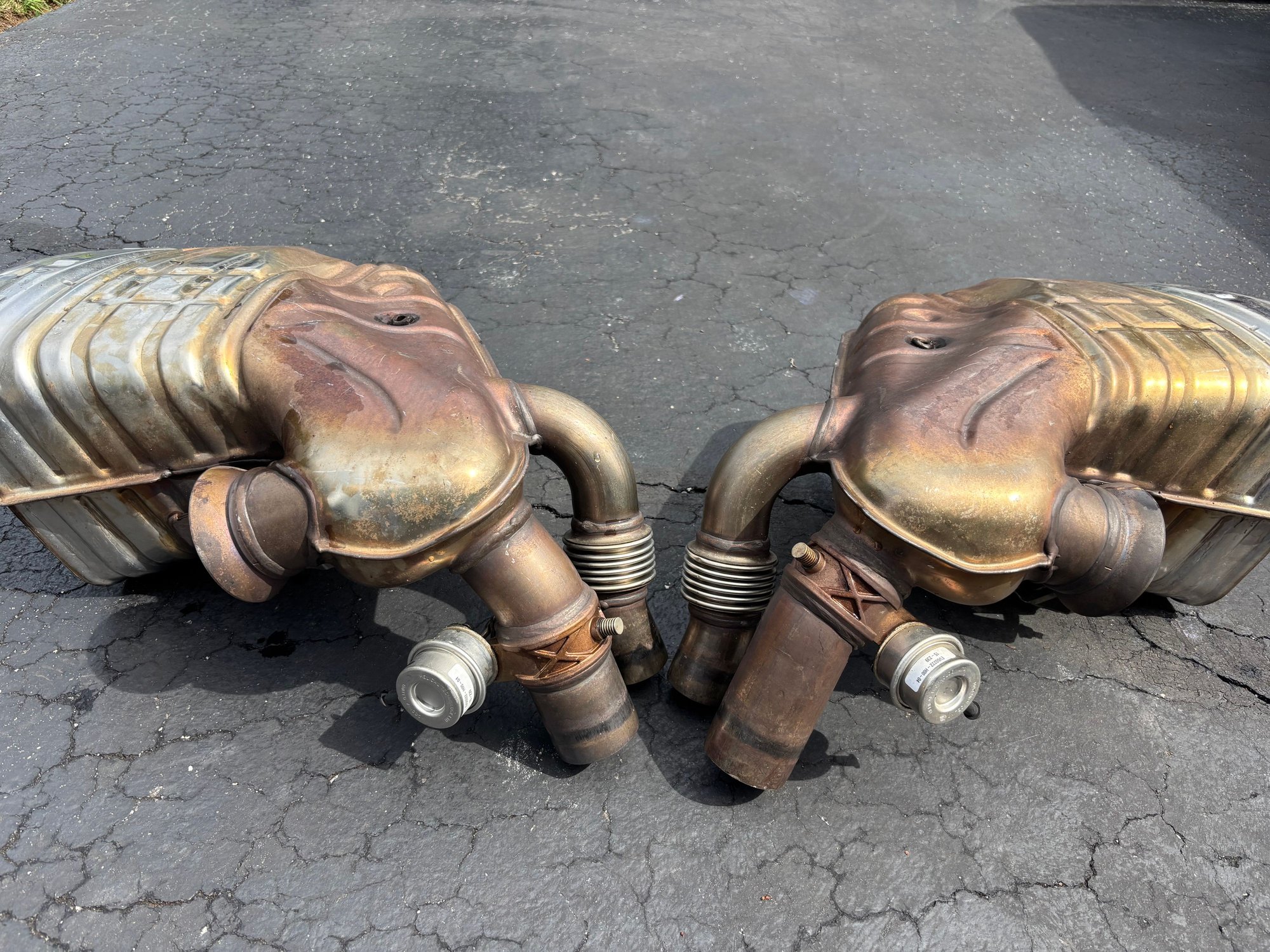 Engine - Exhaust - 991 GT3  OEM Side Mufflers - Used - 2014 to 2021 Porsche GT3 - Colts Neck, NJ 07722, United States