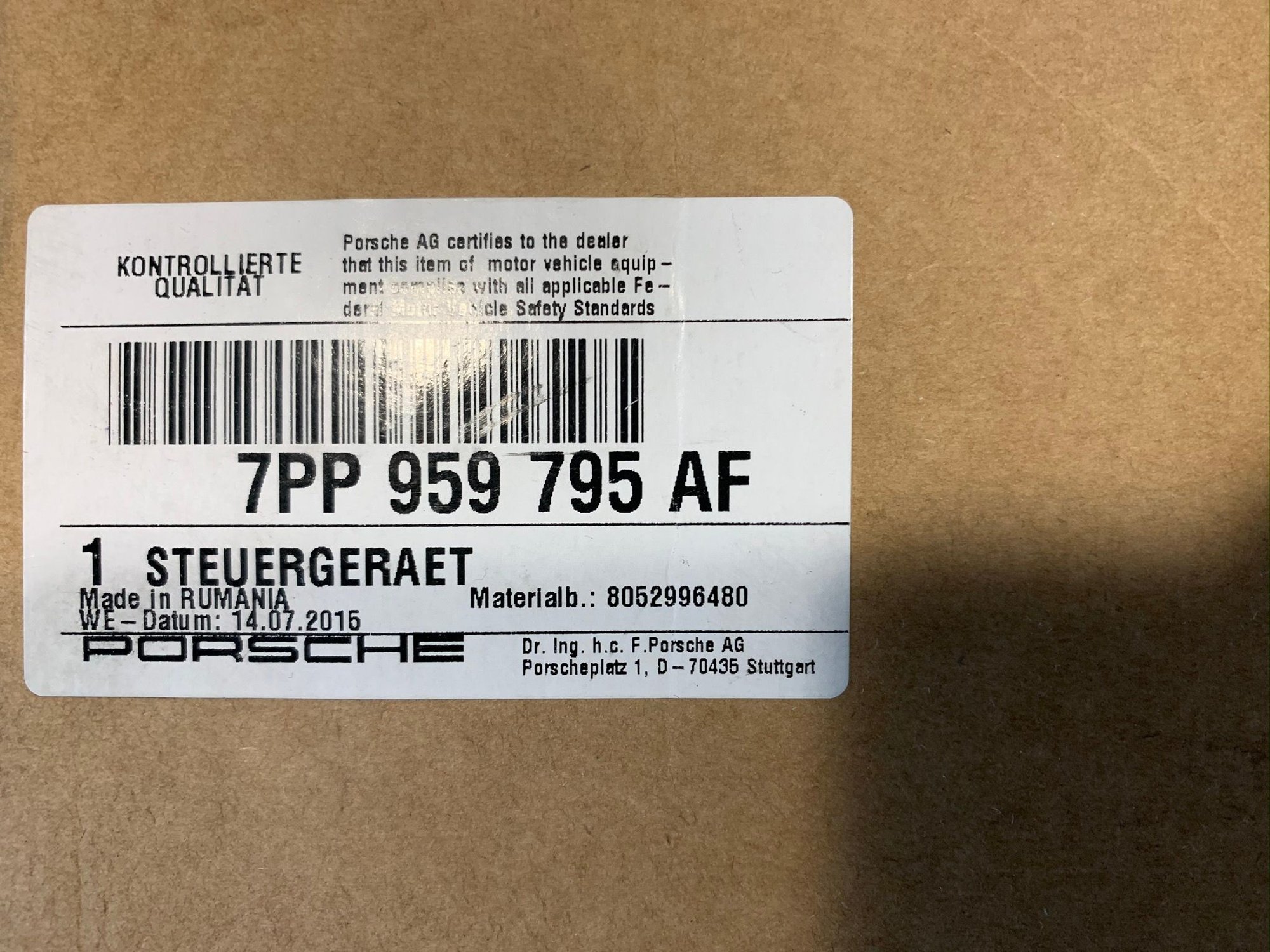 Engine - Electrical - 2013 to 2015 991.1 Window Control Module 7PP.959.795.AF - New - 2013 to 2015 Porsche 911 - Austin, TX 78738, United States