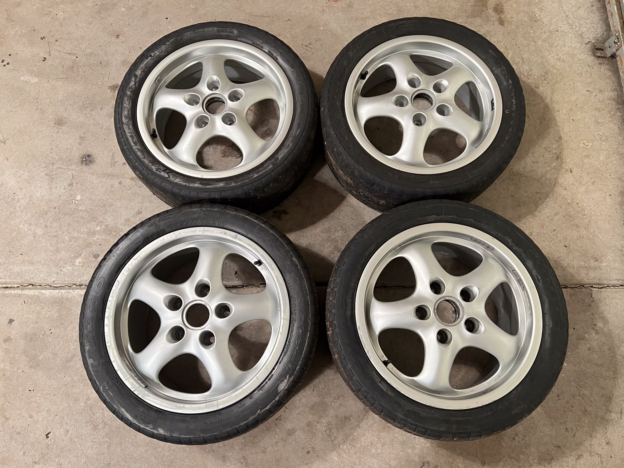 Wheels and Tires/Axles - Set of 7"X17" and 9"X17" ET55 Porsche Cup2 wheels with Kumho Victoracer V700 Tires - Used - 1995 to 1998 Porsche 911 - All Years Porsche 944 - Bolingbrook, IL 60490, United States