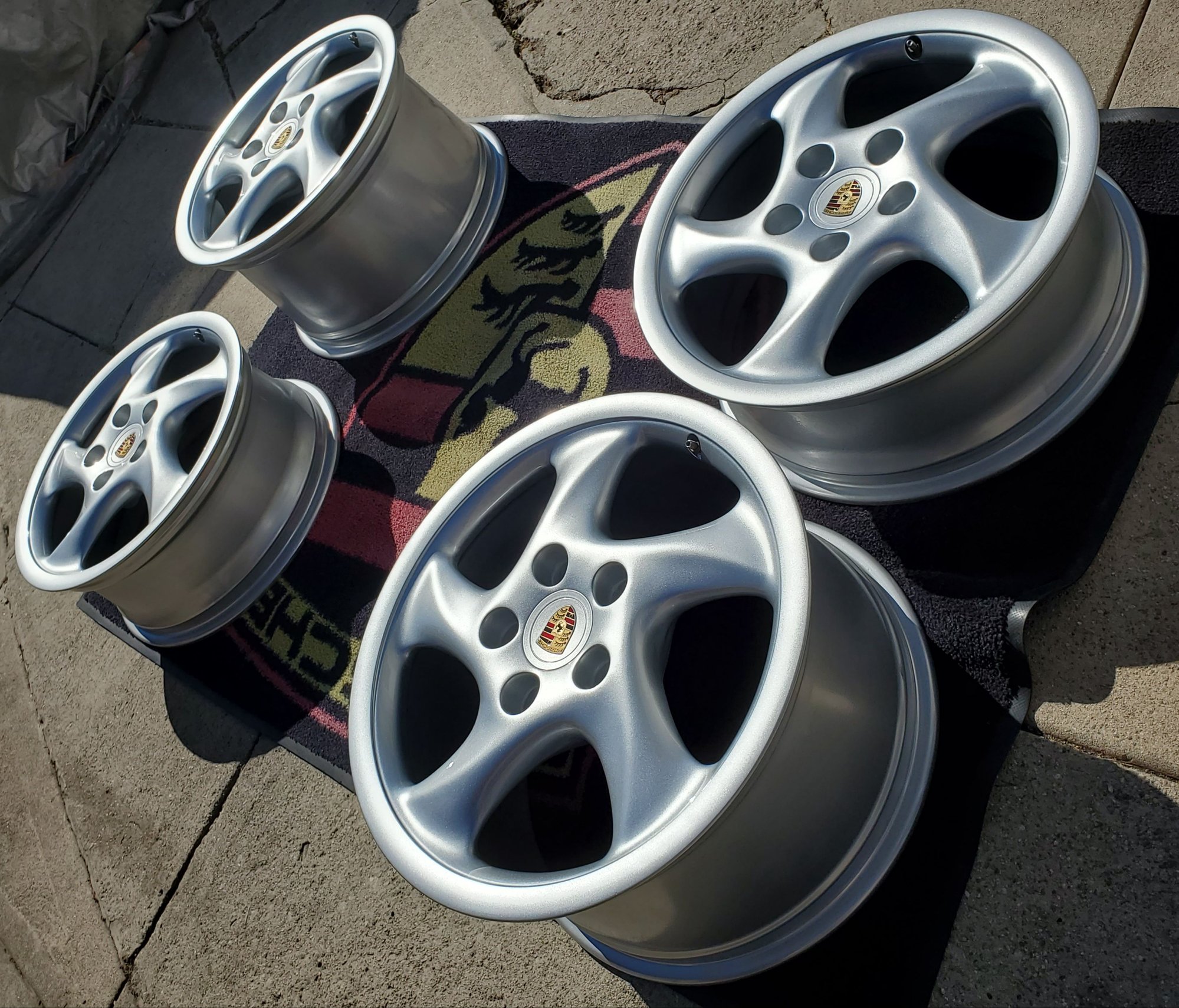 Wheels and Tires/Axles - Just restored! Porsche 993 Turbo Twist Hollow Spoke Wheels 7.5x18 10x18 Narrow Body - Used - 1995 to 2005 Porsche 911 - Los Angeles, CA 90032, United States