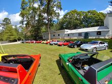 On the lawn at Jake Raby's who hosted the group for a BBQ lunch