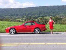 Took this one of Judy on the way home to Elk Ridge. I like red😀