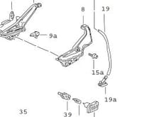 it's number 19A which attaches to 19 which attaches to the headlight housing.