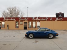 Famous roadside attraction off of I80 near Wamsutter, WY, on the way to Targa California, 2014.  Oslo blue !!