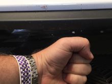 One fist and two fingers clearance.
