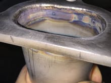 Flange weld of Dundon 321SS header tube