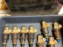 Blue was new. When I bought the car, it had sat for 16 years and the new(at the time) kit came with the sale, so I cleaned and replaced everything and tested. Hmmm