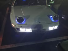 LED accents on the front of Randy Via's shark.