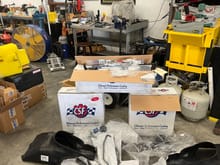 CSF 7044 side radiators and 7053 center radiator.  I can't say enough good things about Ed and Diane at DemonSpeedMotorsports.  If you need something for your GT3 or Cup, THEY are your GO-TO supplier!