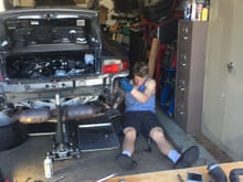 Even got my son to help remove the mufflers.