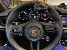 Necking-knob extra steering wheel obscurement