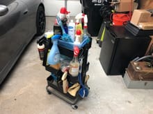 Cleaning supplies cart