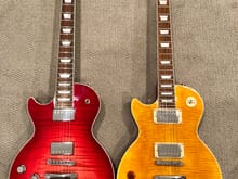 Red=$4k real. On right...Chinese fake Slash model LP