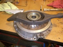 Assembled pressure plate, arm and rebuilt throw out bearing