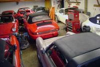 Inside our warehouse some of our parts car 911s